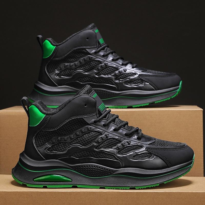 

Мужская обувь осень 2024 новая сетчатые кроссовки с высоким верхом мужская студенческая дышащая повседневная обувь Forrest Gump мужская на толстой подошве 39