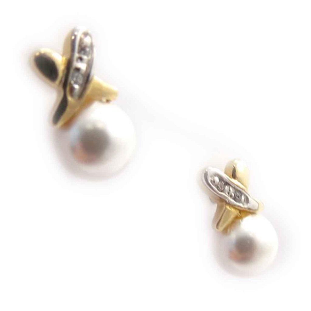 Les Trésors De Lily [C6349] – Vergoldete Ohrringe „Catherine“ aus Weißgold – 10 x 6 mm