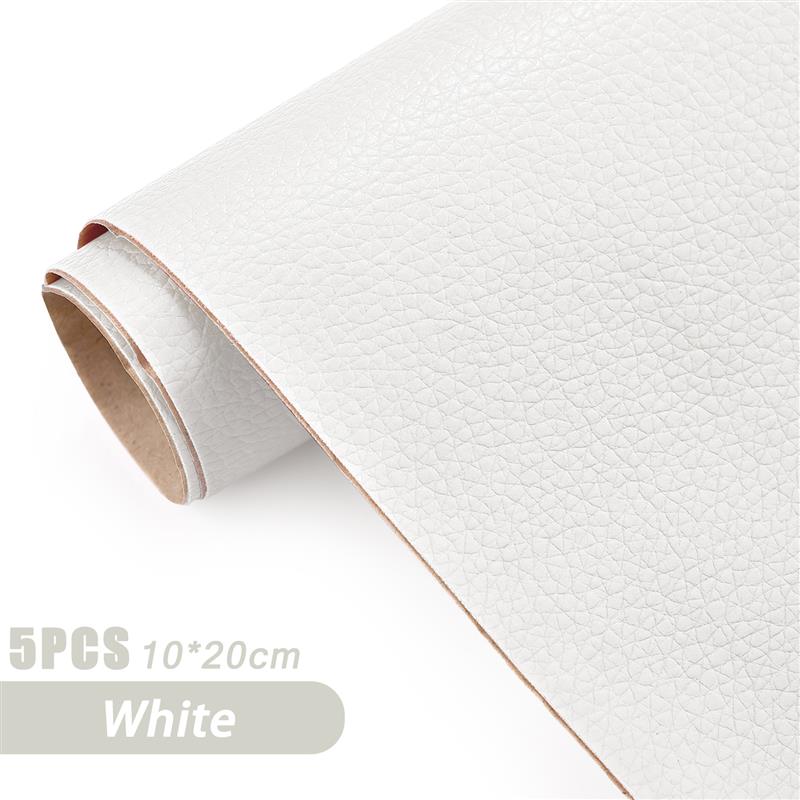 5Pcs 10*20cm Self-Adhesive Leather Stickers Strong Viscosity Artificial Litchi PU Leather Repair Patch For Sofa Car Seat Decals
