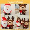 Holiday Claus Santa And Milu Deer Plush Toy With Scarf For Kids Christmas Gift