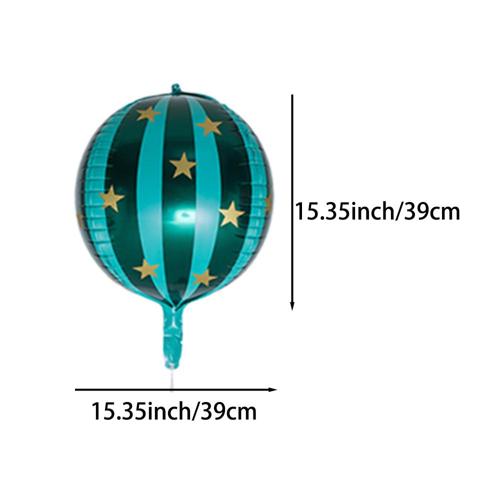 8-Pack of 22-Inch 4D Striped Star Balloons, 4 Red 4D Striped Star Balloons, 4 Green 4D Striped Star Balloons, 4D Aluminum Foil Balloons,