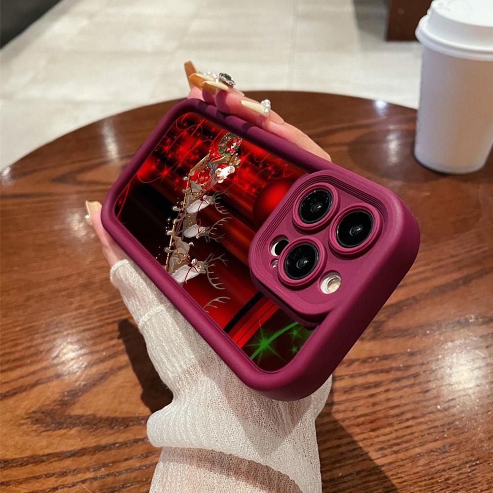 

N105 рождественские и новогодние арт-мягкие чехлы для телефонов Angel Eyes для iPhone 16 15 14 13 11 Pro Max 8 7 6s Plus 12 mini XR XS Max SE противоударный чехол for iPhone 15 Pro