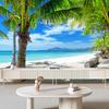 Summer Tropical Palm Trees Wall Mural 3d Sea Beach Wallpaper Home Decor