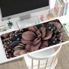 Tropical Plant Leaf Extended Desk Mat Non Slip Rubber Stitched Edge Large Mousepad For Laptop Pc Office Desktop Gaming Space