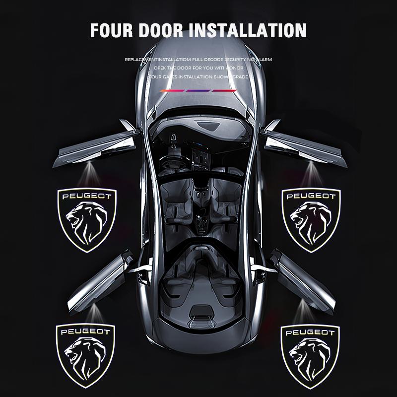 HD Led Welcome Light Car Door Projector Lamps For Peugeot 407 408 RCZ 307 508 406 607 806 807 5008 307 306 207 206 308 208 3008