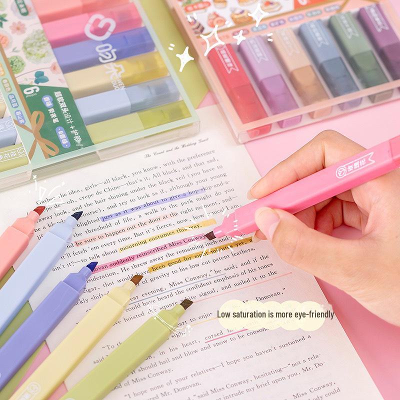 Mehrfarbiges Duftendes Doppelkopf-Textmarker-Set - Ideal für Studenten