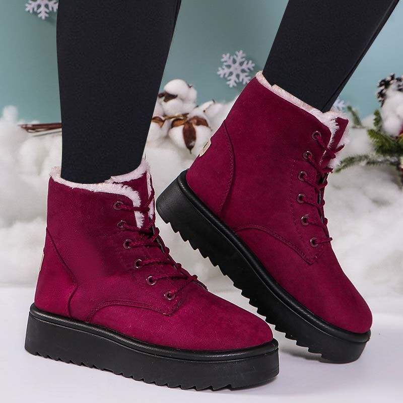 New large-size snow boots in autumn and winter, piled and thickened waterproof women's cotton shoes, women's mother shoes, thick-soled warm large-size