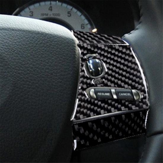 6Pcs For Jaguar XF 2009-2011 Carbon Fiber Interior Steeing Wheel Kit Cover Trim