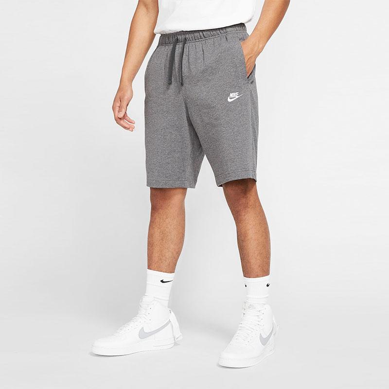 Nike Sportswear Club Solid Drawstring Straight-Leg Casual Shorts Men Bottoms Grey BV2772-071