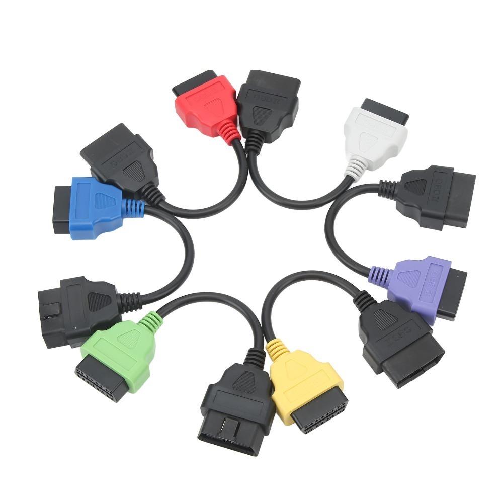 6PCS Six Colors Diagnostic Extender Cable 6 PCS OBD2 Adapter OBD2 Extension Cable CAN System 6PCS