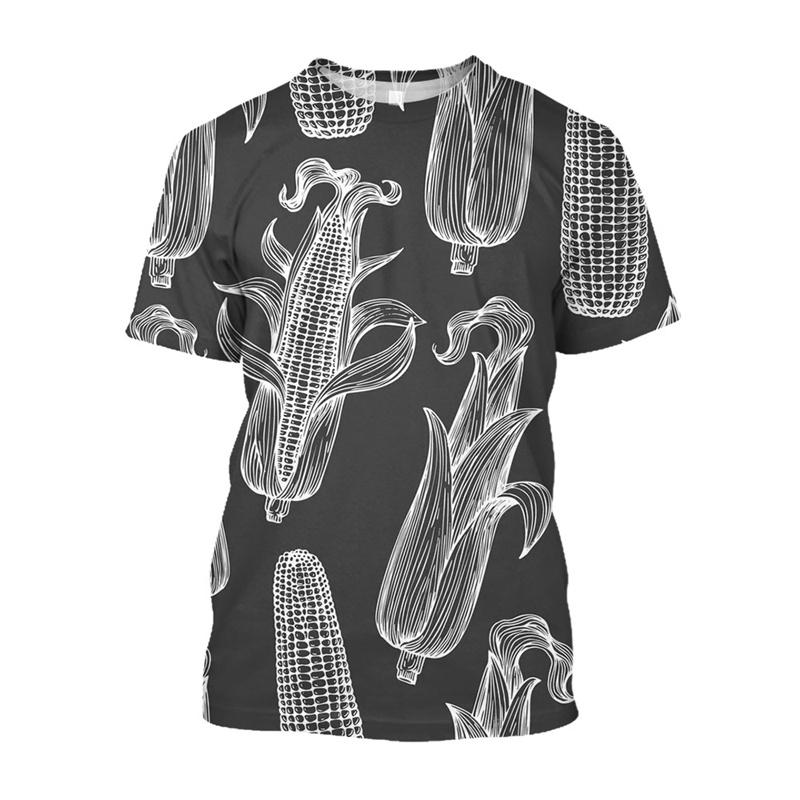 

Summer Round Neck 3D Creative Corn Printed T-shirts Fashionable Casual Short Sleeved Children s Boy and Girl Kids Unisex T-shirts 170