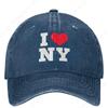 I Love New York Cappellino da Baseball Lavato da Turista I Heart Ny Cappellino Trucker Casual da Papà Estivo Unisex per Esterno Palestra Cappellini da Baseball Protettivi dal Sole