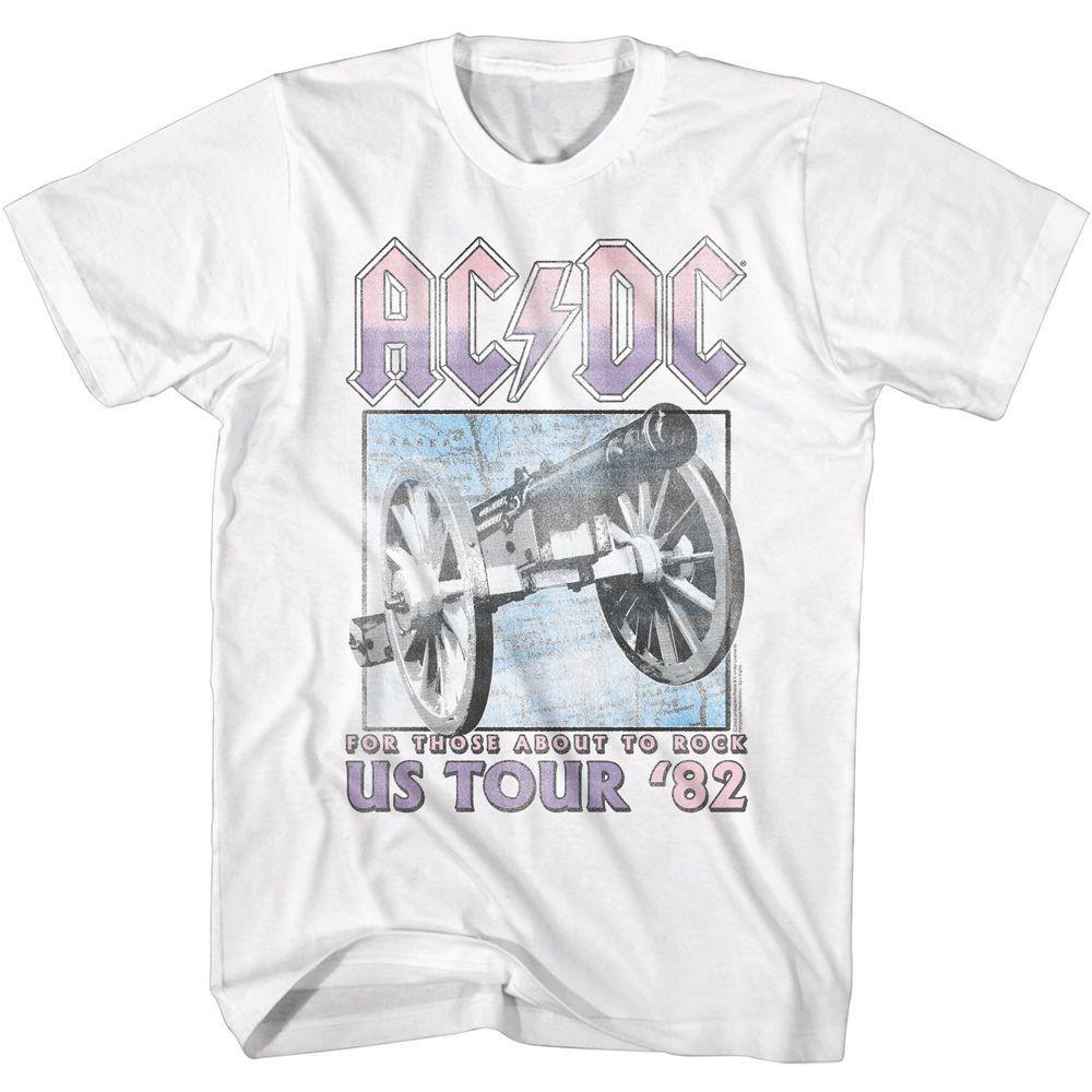AC/DC For Those About To Rock US 82 Tour White Rock and Roll Music Band T-Shirt