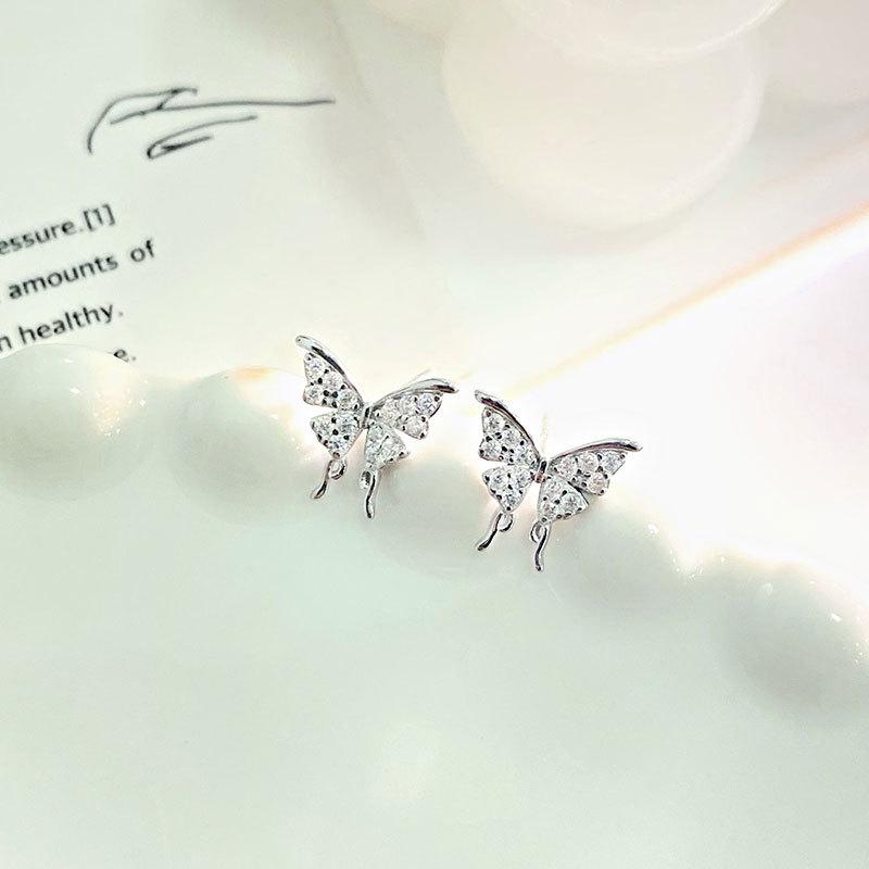 

Серьги-бабочки, инкрустированные бриллиантами, легкие, роскошные, изысканные серьги высокого класса, модные и универсальные, на каждый день для женщин