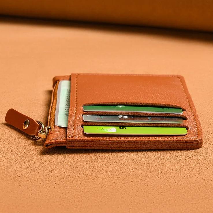 Ultra Thin Multi Slot Card Bag Women Zipper Coin Purse Coin Pouch Large Capacity ID Card Holder Credit Card Holder Badge Holder