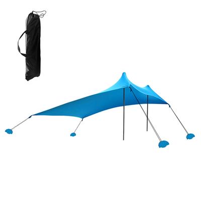 Tenda da spiaggia Riparo per il sole con sacchi di sabbia per campeggio, pesca, escursionismo, cortile, spiaggia, parco