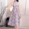 Summer casual style new waist thin dress women's pleated long dress versatile