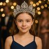 Large Baroque Rhinestone Crown Hairband Exquisite Tiaras Queen Diadem Crystal Crown  Bride Wedding