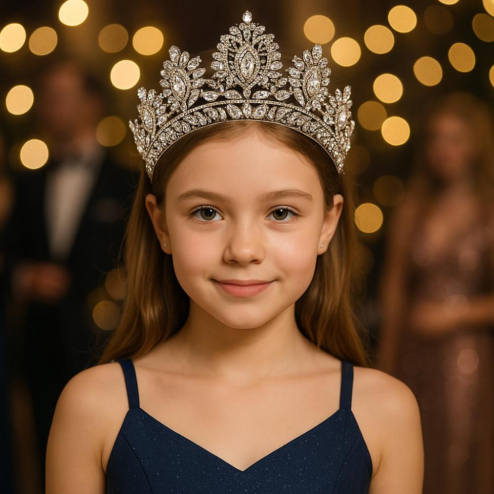 Large Baroque Rhinestone Crown Hairband Exquisite Tiaras Queen Diadem Crystal Crown  Bride Wedding
