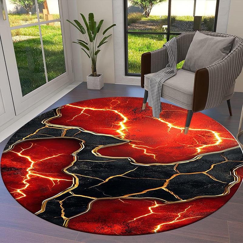 1pc Office Carpet Chair Mats Lava Flow Cracks Abstract Art Perfect for Decorating Office Chairs, Living Rooms, Or Bedrooms