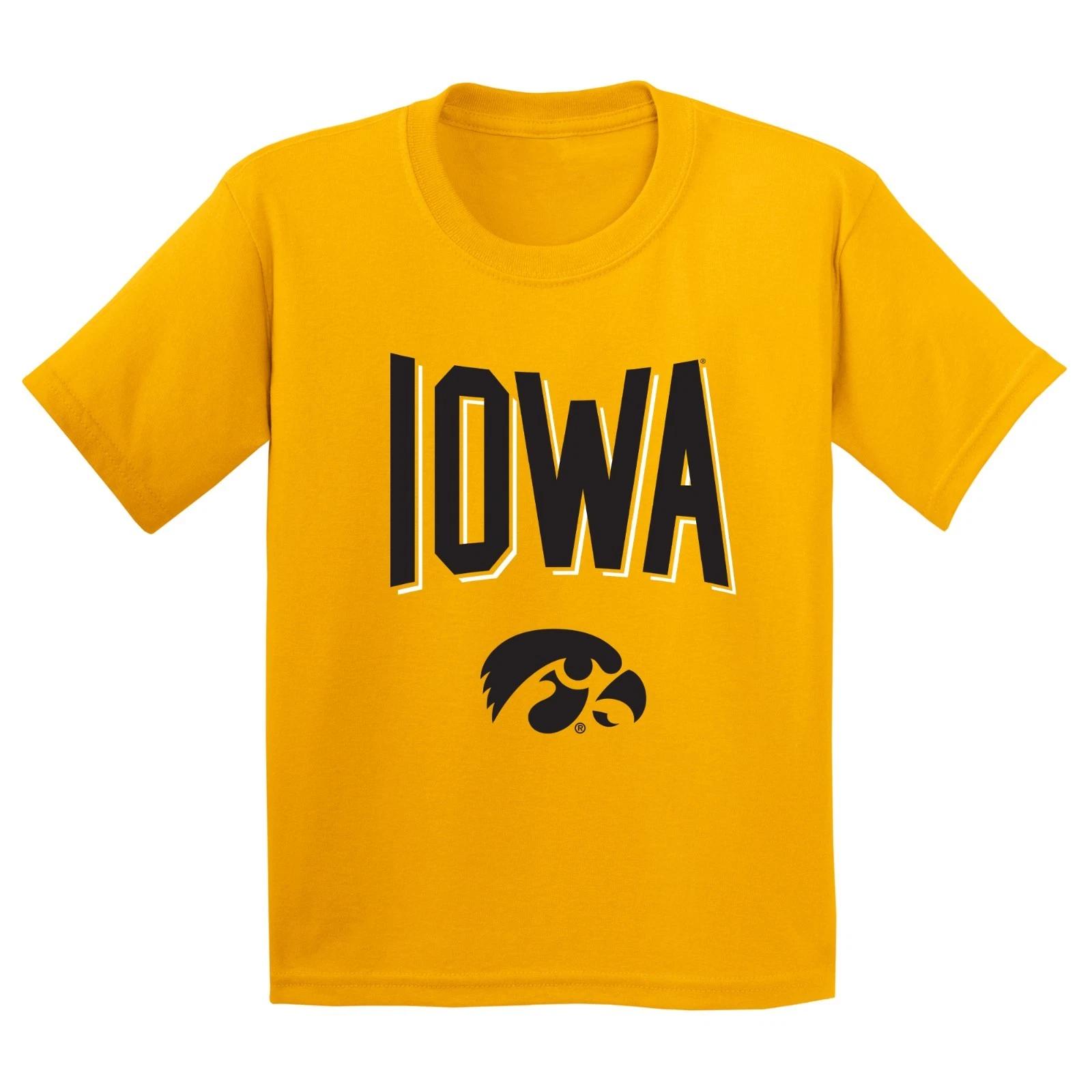 Iowa Hawkeyes Statement Block, Team Color Youth T Shirt - Gold M