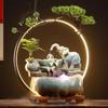 Elegant Chinese-Style Flowing Water Humidifier for Living Room and Office Decor