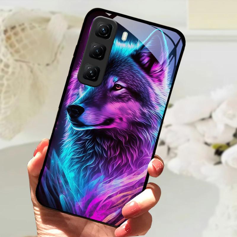 Gehärtetes Glas Case Für Infinix Hot 60 60i Hot60 Pro Plus 60Pro Handy Rückabdeckung Vollständige Abdeckung Linsenschutz Hülle Fundas Etui