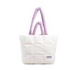 Borsa a Spalla in Nylon Trapuntato alla Moda Borsa Tote in Piuma con Manico Superiore per Donna