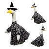 Porch Goose Outfits Gold Stamping Skull Christmas Tree Pattern Goose Clothes for 23" Cement Goose Holiday Goose Costume for Garden Yard Decor