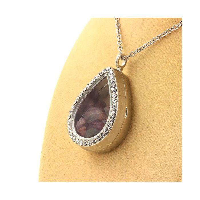 Pierres et Minéraux. Collier Tourmaline multicolore brut. Modèle goutte.