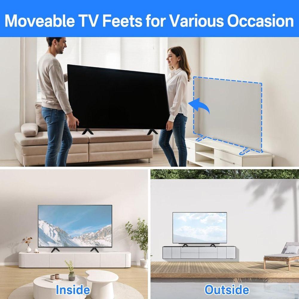 Universal TV Base Stand Legs With Non-slip Pads Television Tabletop Foot Bedroom