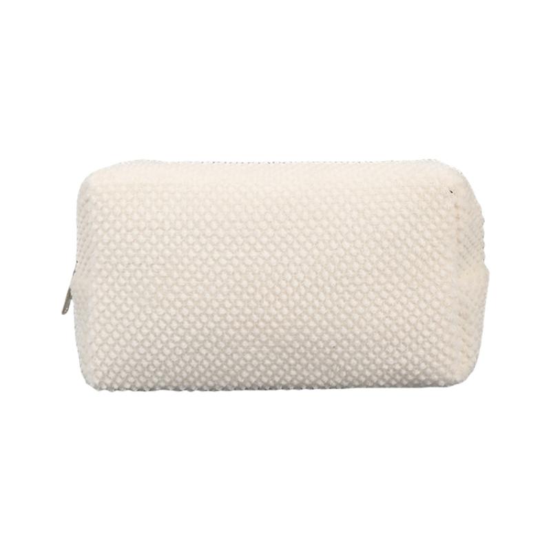 

Large Capacity Plush Pen Case Plush Pen Pouches Zippered Pen Bag Large Compartment for Women Student Office School бежевий