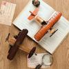 Vintage Wooden Airplane Decor Creative Retro Aircraft Model Handcrafted Ornament Stylish Desktop Accent for Home Office Living