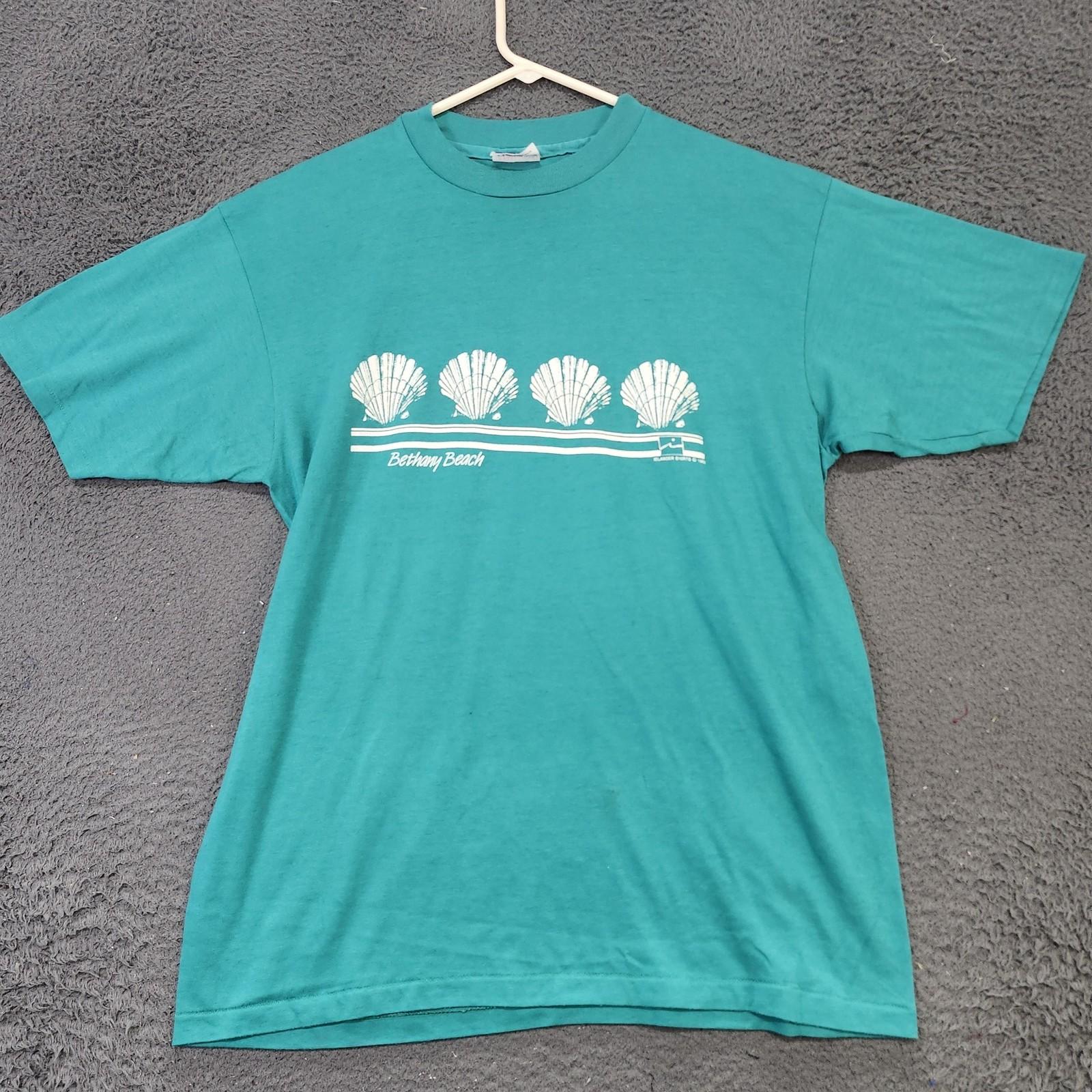Vintage Hanes Fifty-Fifty Shirt Mens XL Green Bethany Beach Graphic 80s USA Unisex T-Shirt XXL