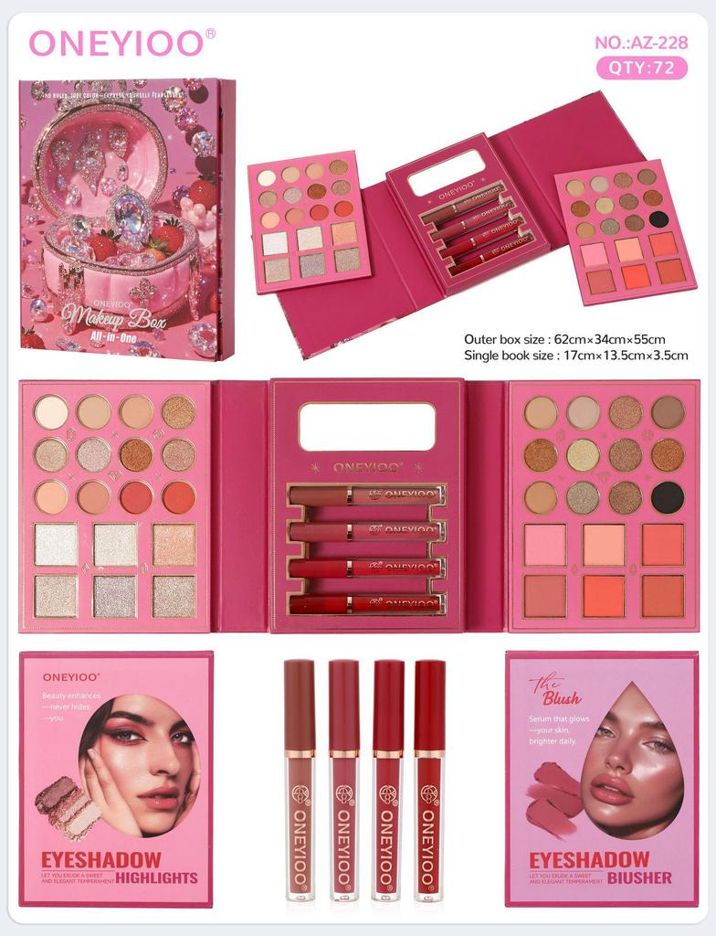 Versatile Multi-functional Makeup Palette: Christmas Edition - Eyeshadow, Blush, Highlighter, Concealer Mix