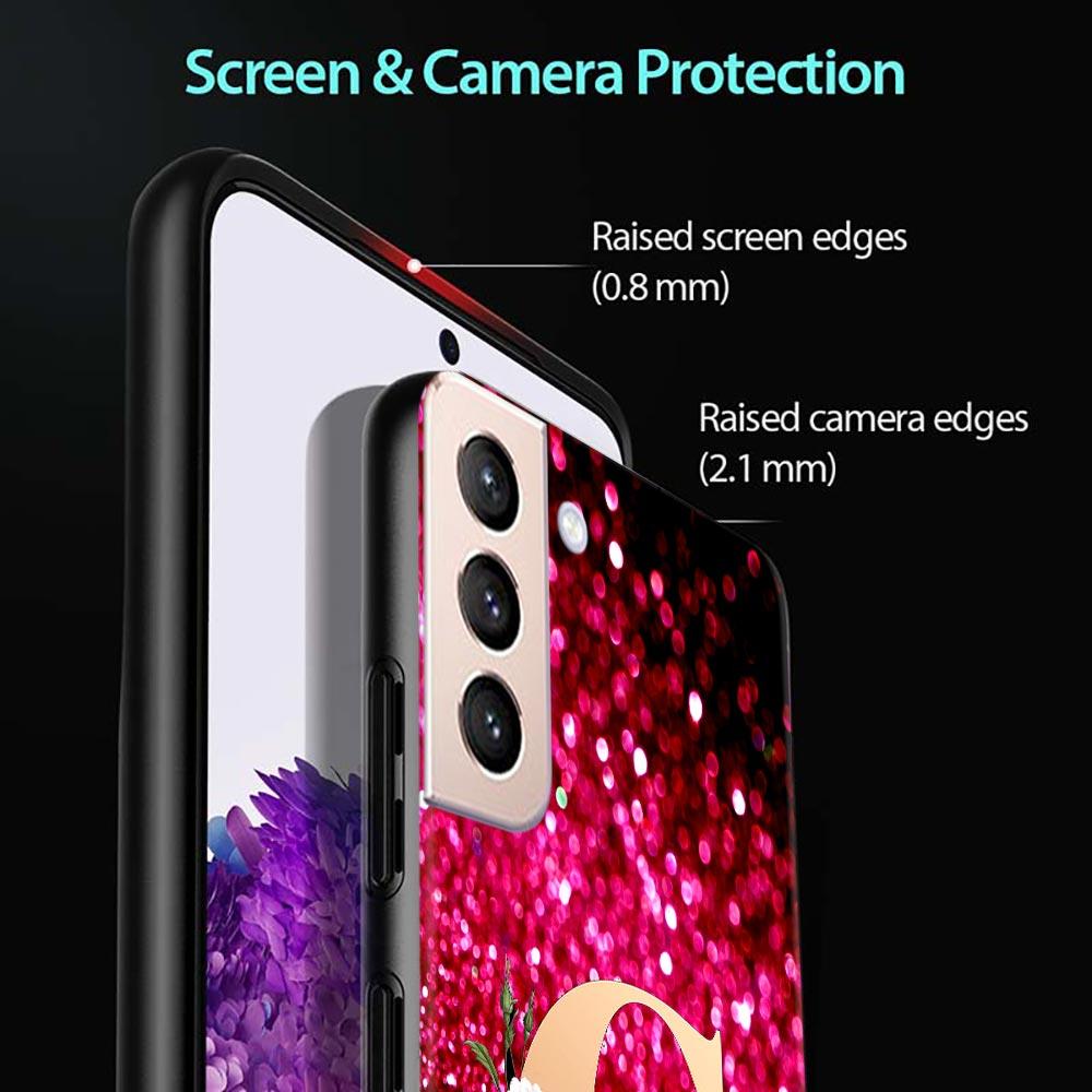 Red Retro Letter A -Z Phone Shell For Samsung Galaxy S21 S20 S10 S9 S8 Plus Ultra 5g S10lite S10e S7edge S20 S21 Fe Cover Case