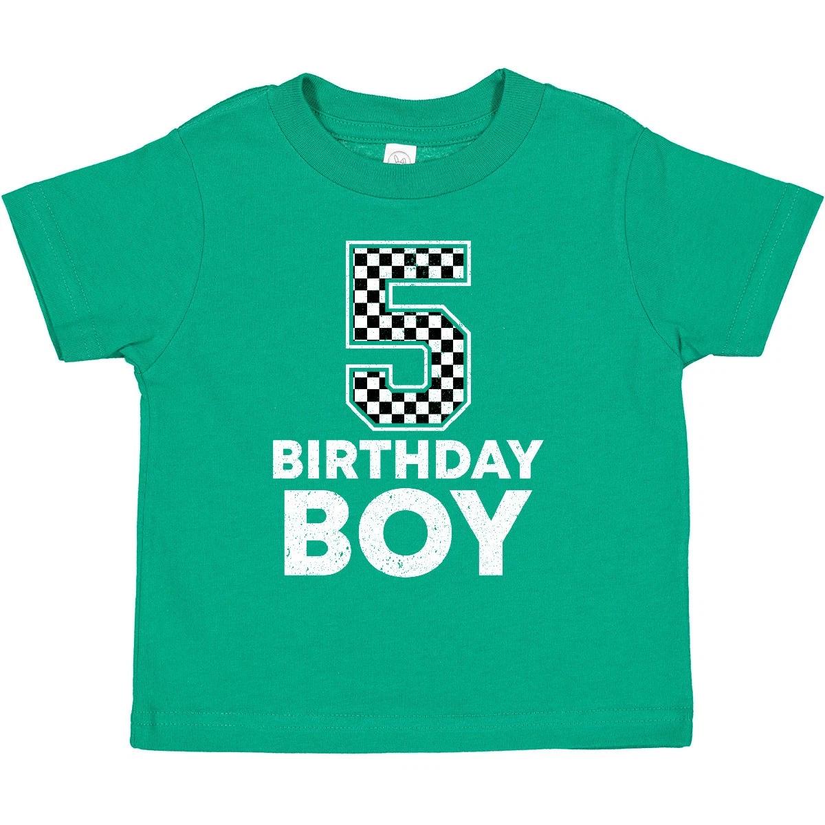 Inktastic 5th Birthday Boy Checkered Racing Theme Toddler T-Shirt Party Child 110