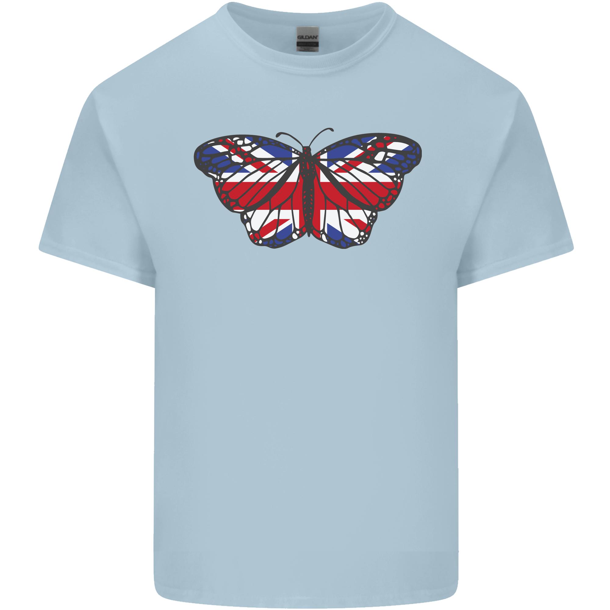 Union Jack Butterfly British Britain Flag Unisexs Light Cotton Tshirt S