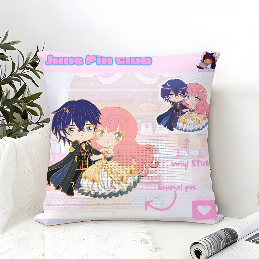 Pillow Case Cotton Linen Fabric Square Zipper Pillowcase Home Decorative Living Room Comic Light Novel 7-7Th Time Loop 3