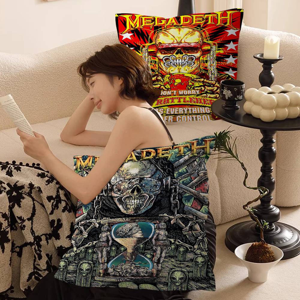 Band M-Megadeth Kissen Geschenk Home Office Dekoration Kissen Schlafzimmer Sofa Auto Kissenbezug Kissenbezug