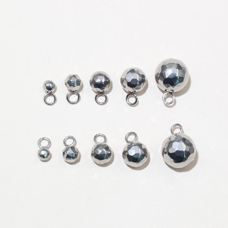 

20pcs 4-8mm Gold Plated Stainless Steel Bead Ball Charms Pendant DIY Jewelry Making Craft Findings for Earrings Bracelet 3mm
