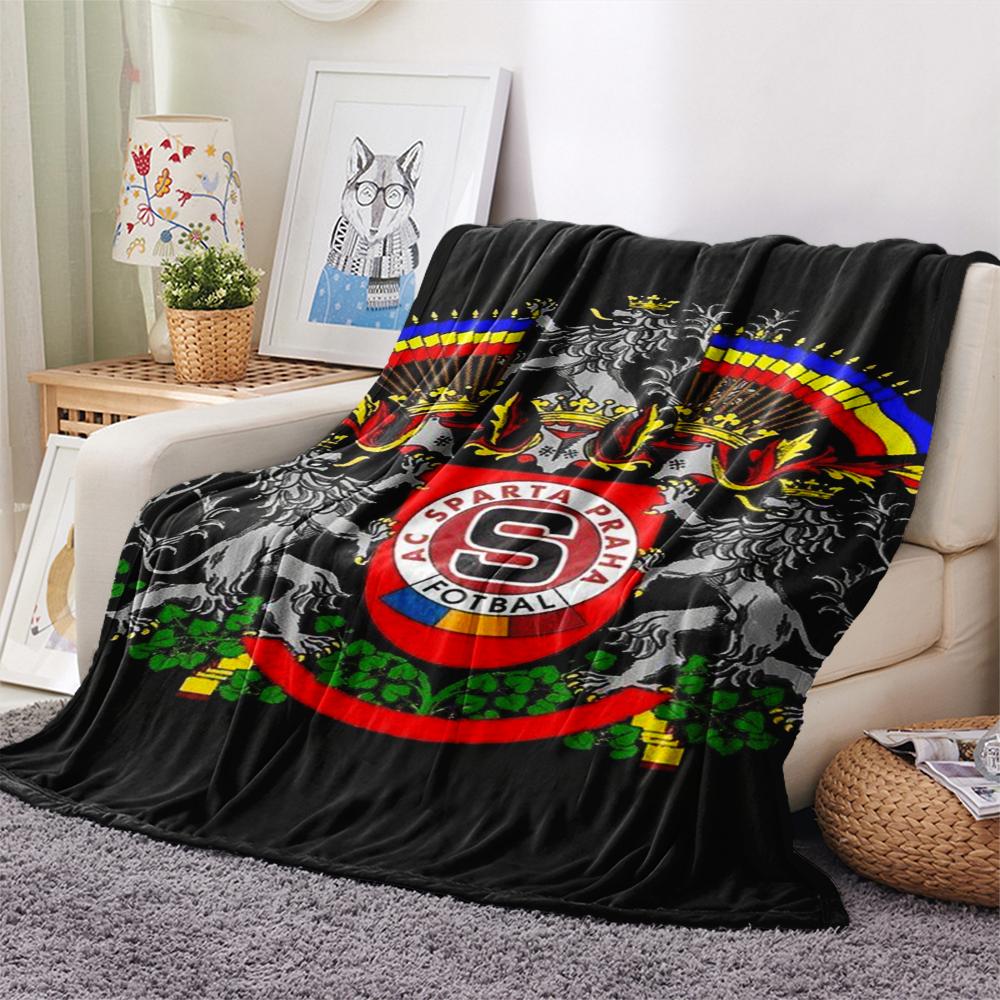 1 Pezzo Coperta in Flanella con Stampa AC Sparta Praha, Alta Qualità, Confortevole per Tutte le Stagioni, Decorazione per la Casa, Calore e Comfort, Perfetta per Regali di Natale