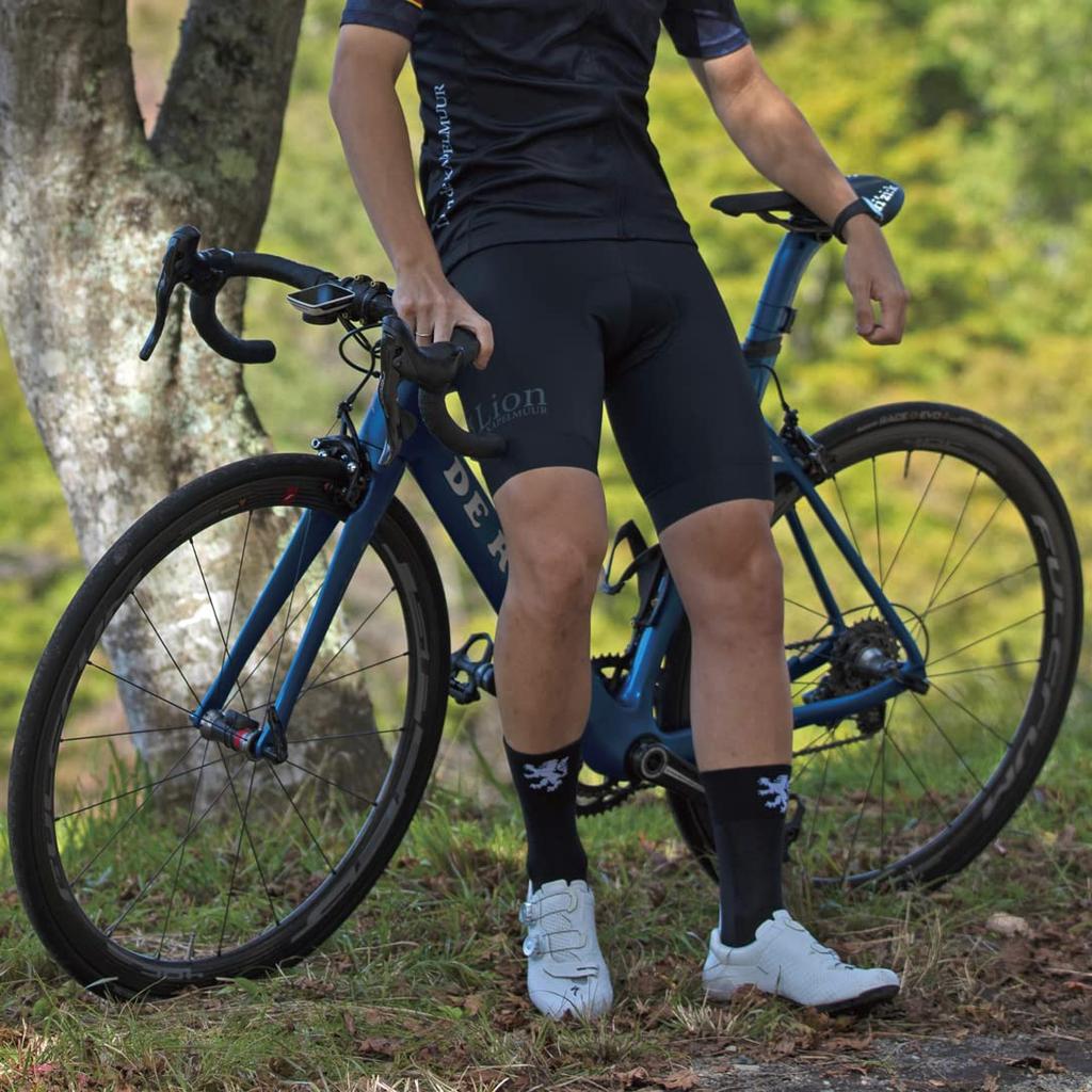 Cycling Bib Shorts with Gray Logo and Standard Pad