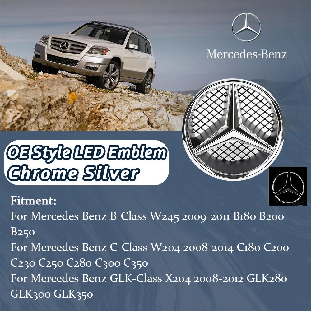 New Hot 2026 Chrome Black OE Style Emblems For Mercedes Benz B C GLK W245 W204 X204 High Quality ABS Front Grill Illuminated Sta