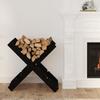 822451 vidaXL Log Holder Black 47x39.5x48 Cm Solid Pine Wood