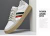 Plus Size Retro Casual Genuine Leather Men's Skate Shoes - Trendy Flat Bottom In White