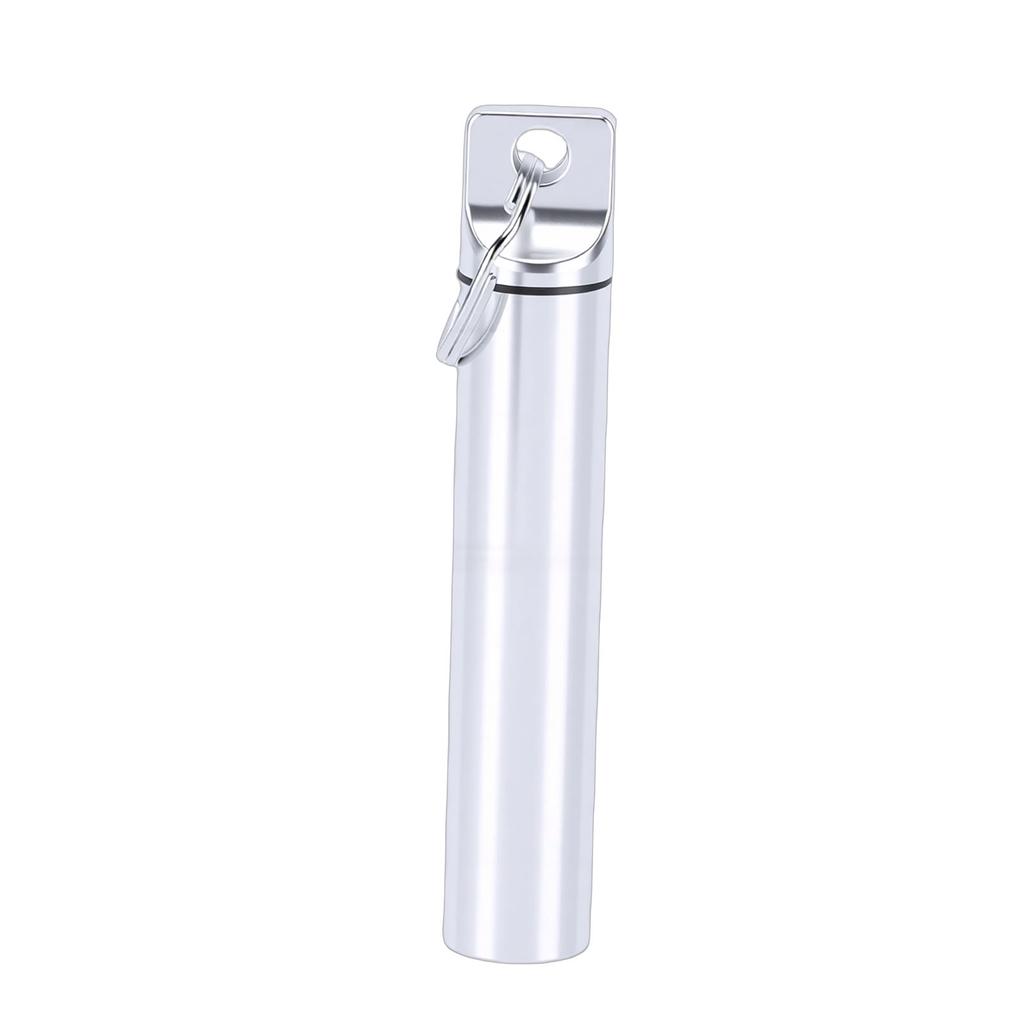 Metal Storage Tube Water Proof Aluminum Alloy Airtight Container with Whistle Cord for Travel Camping Exploration