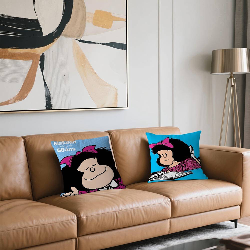 Mafalda Personalized Picture Text Home Decorative Pillows Household Gifts 45x45cm
