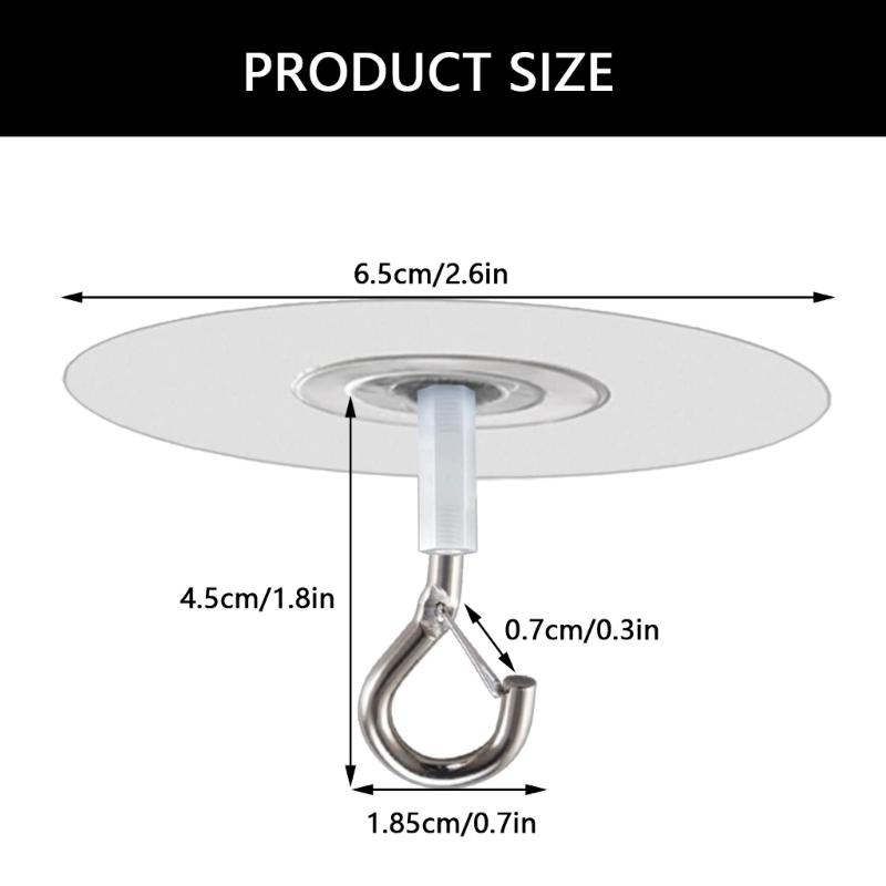 Pack Of 4 Clear Adhesive Ceiling Hooks For Hanging Planters Windchimes Outdoor Ornaments Removable Plant Hanger Hooks