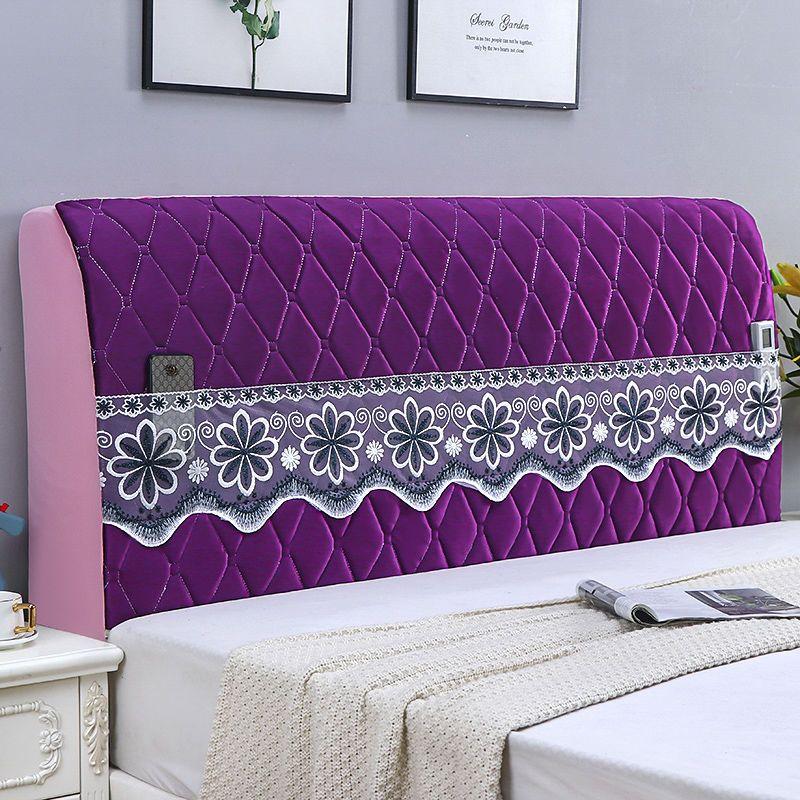 European Style Home Bedside Protector Cover Universal Thicken Bed Head Backrest Dust-proof Cover with Lace Bedroom Decor